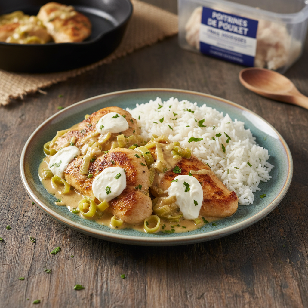 Poulet Crémeux aux Poireaux et Fromage à la Crème