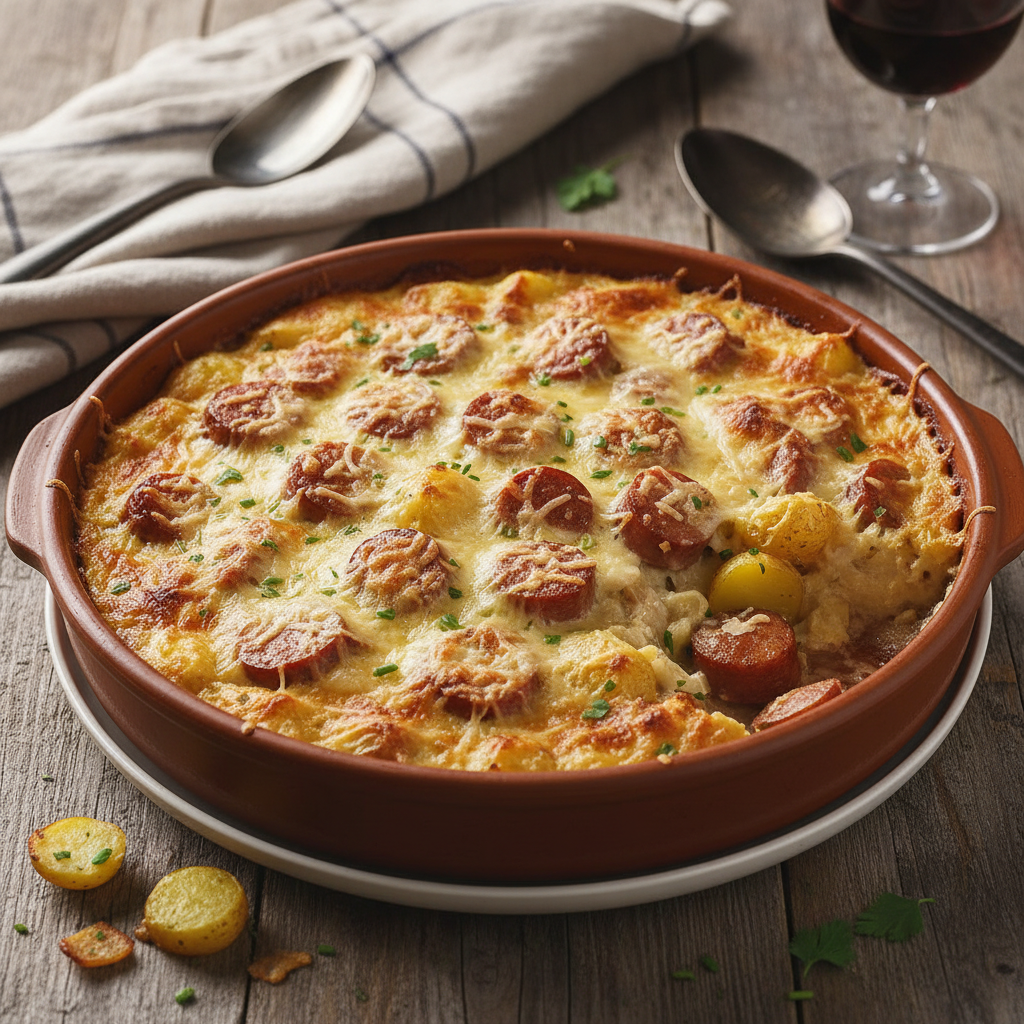 Gratin Crémeux Saucisses & Patates