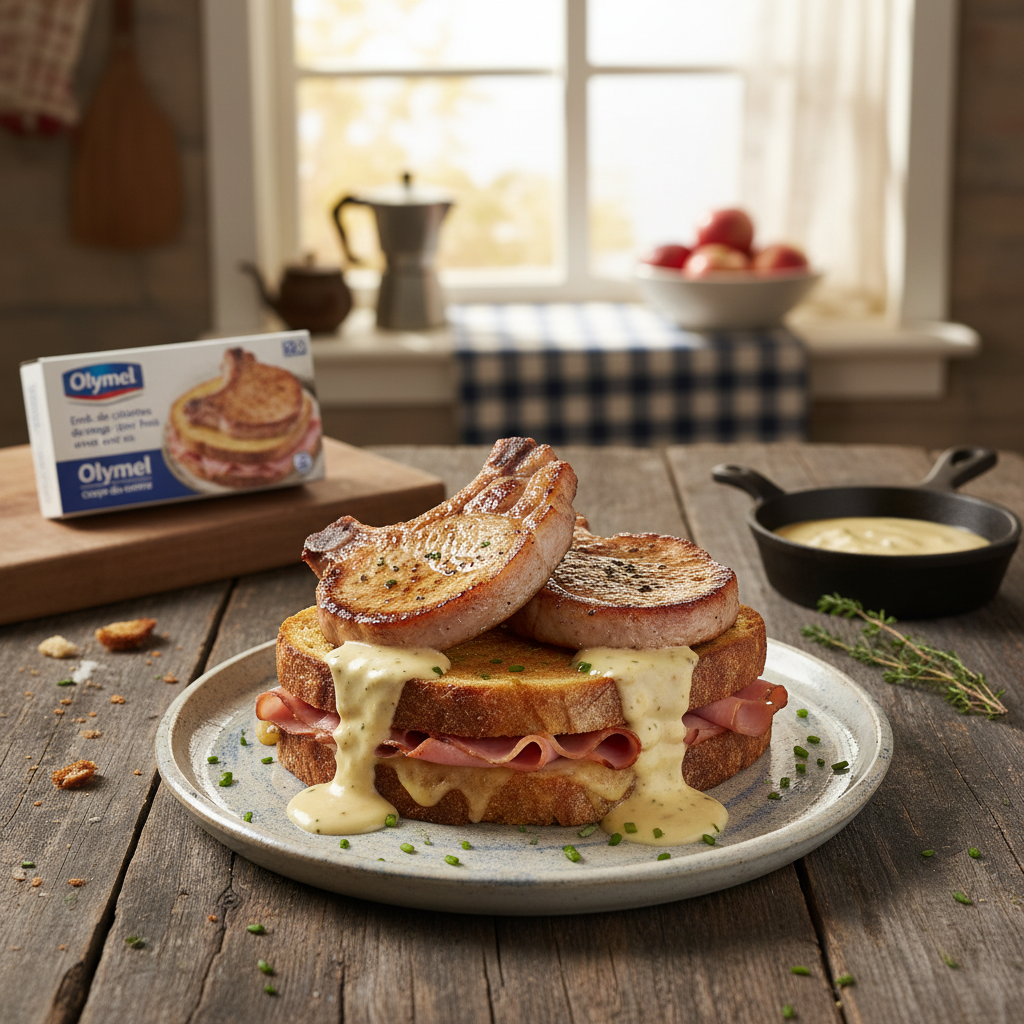 Croque-Monsieur amélioré aux côtelettes de porc