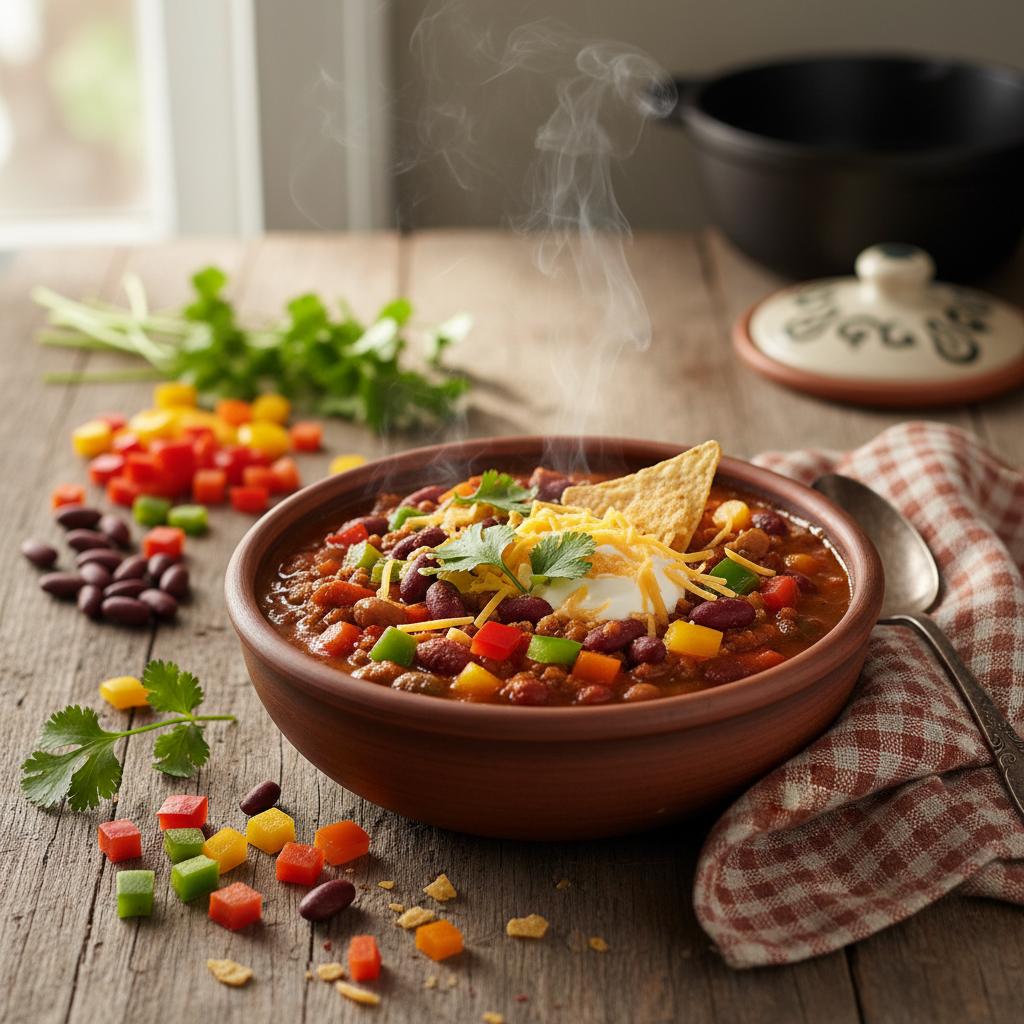 Chili végétarien rapide aux légumes et haricots
