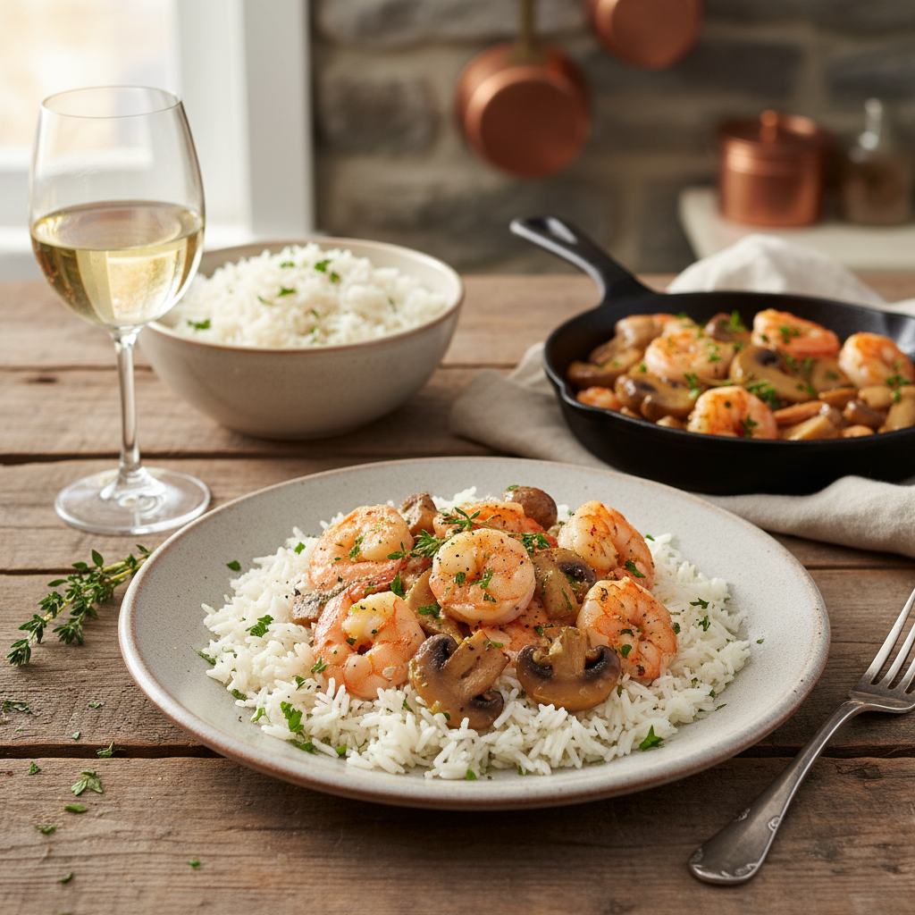 Sauté de Crevettes et Champignons Express