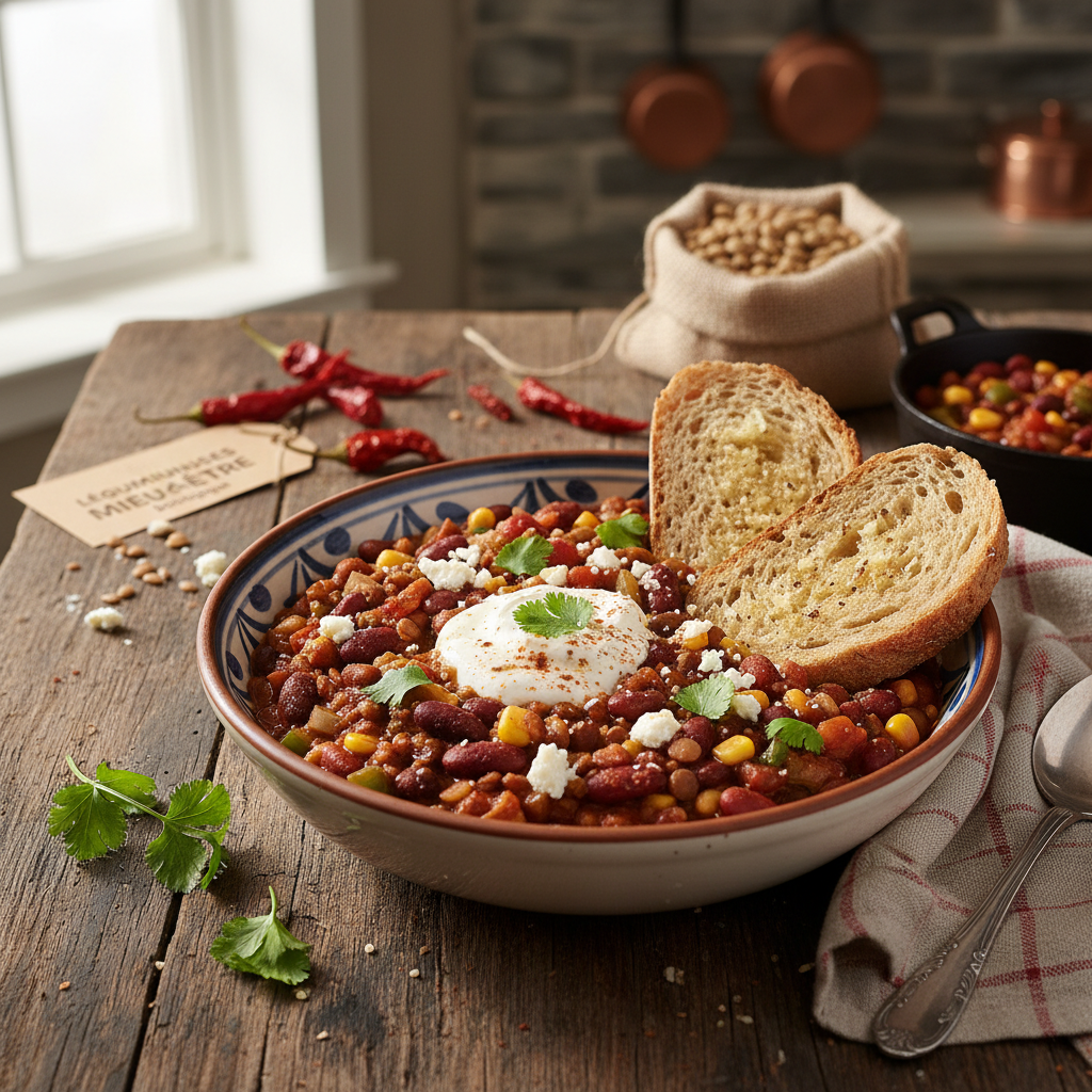 Image de la recette: Chili végétarien rapide aux légumineuses