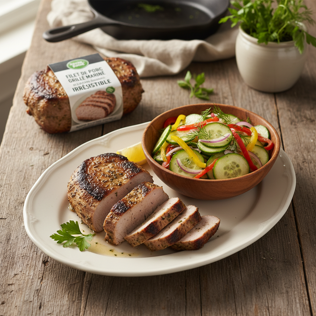 Filet de Porc Grillé Express et Salade Fraîcheur