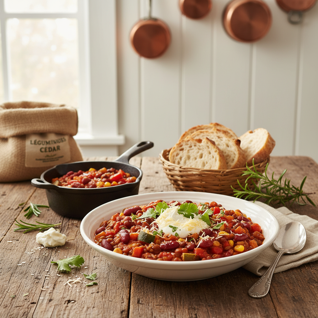 Chili Végétarien Réconfortant aux Légumineuses