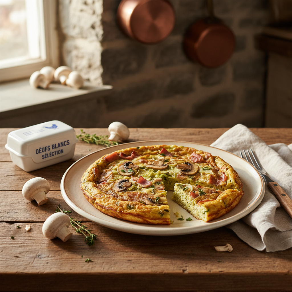 Frittata Jambon-Champignons-Chou