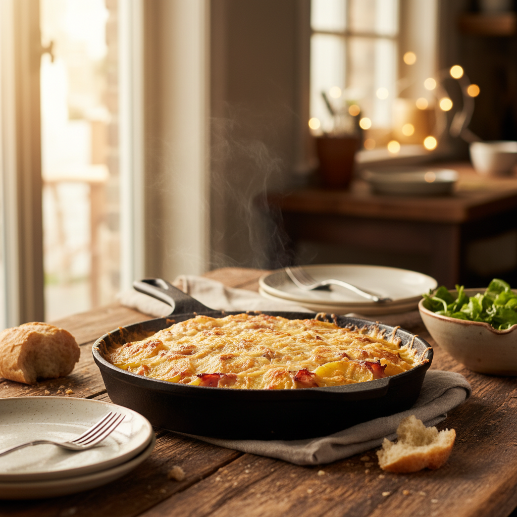 Image de la recette: Jambon et patates gratinées