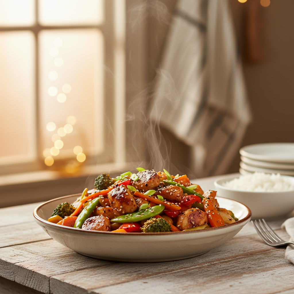 Image de la recette: Poulet sauté asiatique express