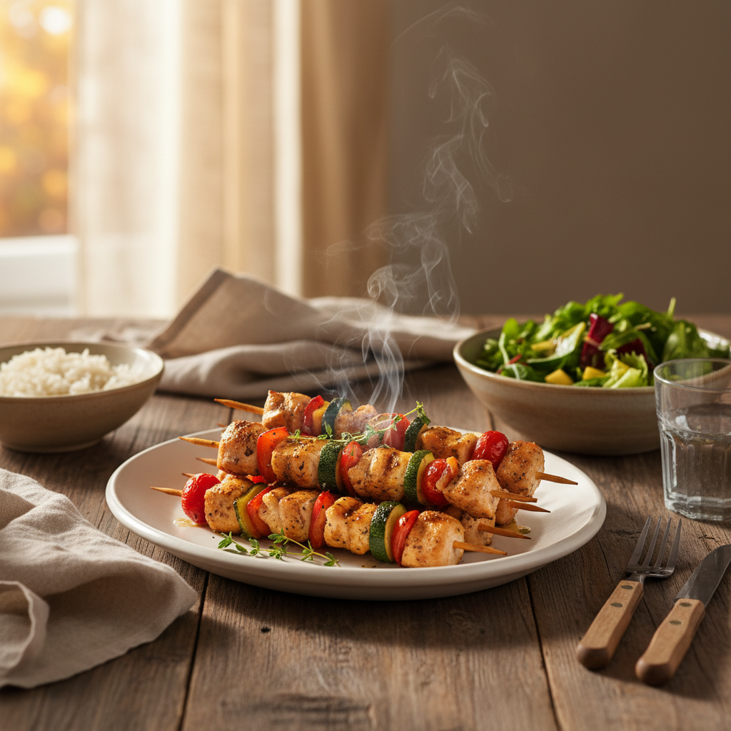 Image de la recette: Brochettes poulet express