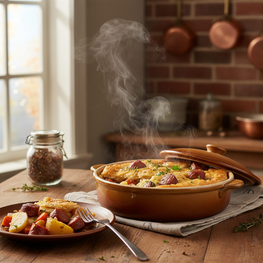 Image de la recette: Cipaille express aux saucisses