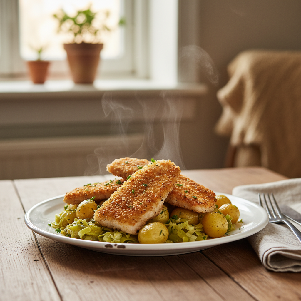 Image de la recette: Poisson Croustillant aux Poireaux