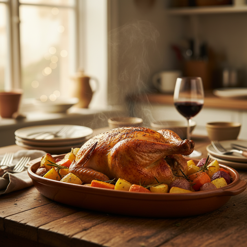 Image de la recette: Poulet rôti aux légumes
