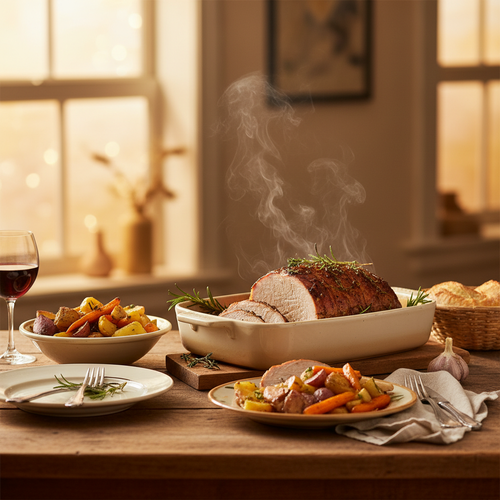 Image de la recette: Longe de porc rôtie