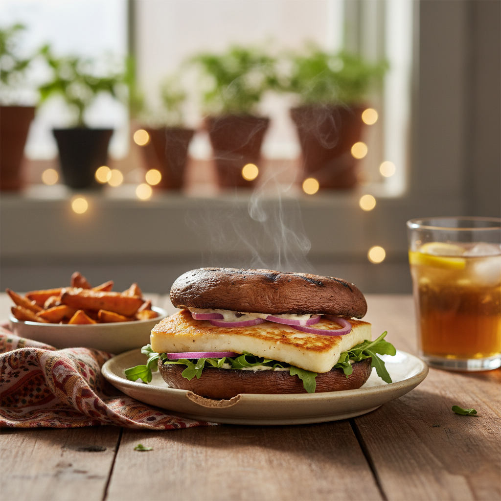 Image de la recette: Burger Portabella Halloumi