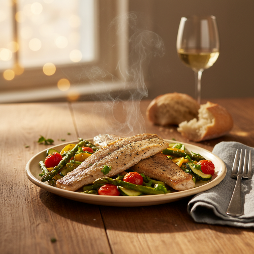 Image de la recette: Truite aux légumes rapides