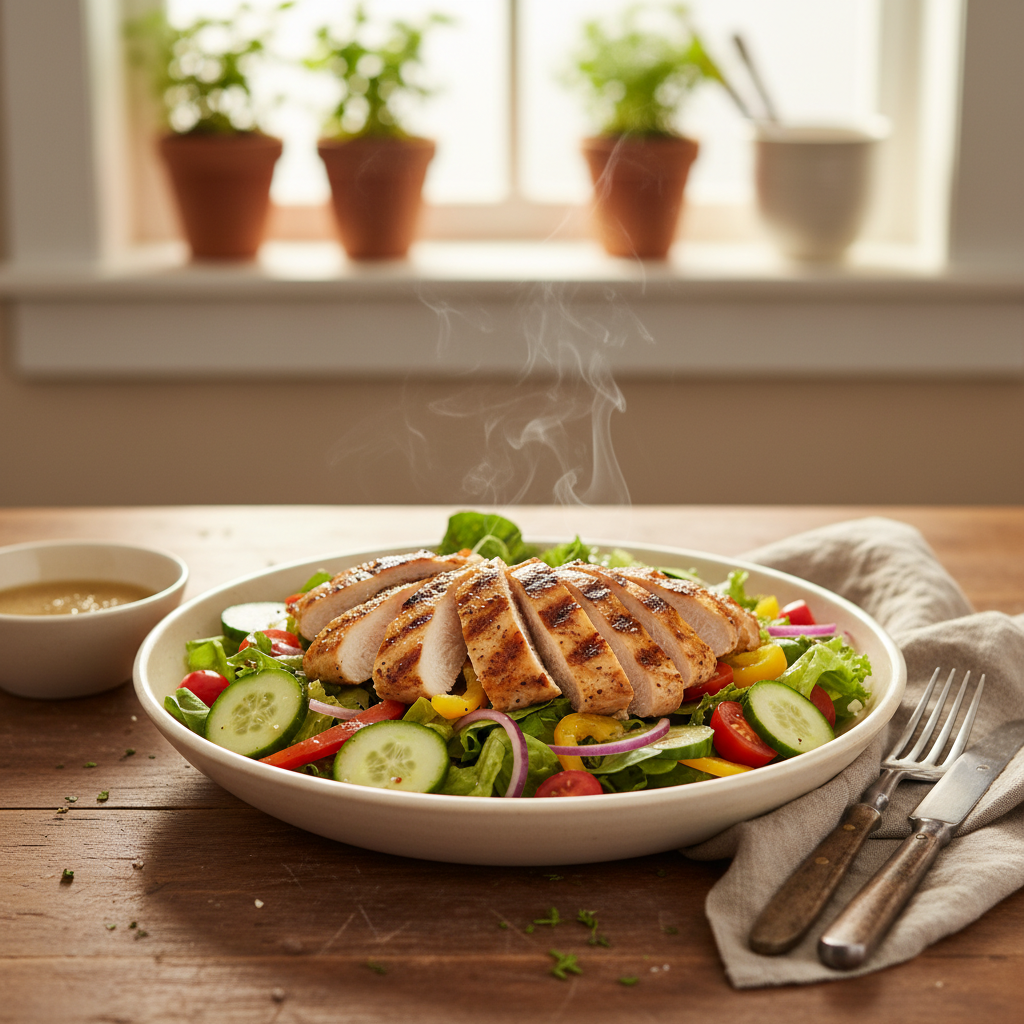 Image de la recette: Salade repas poulet grillé