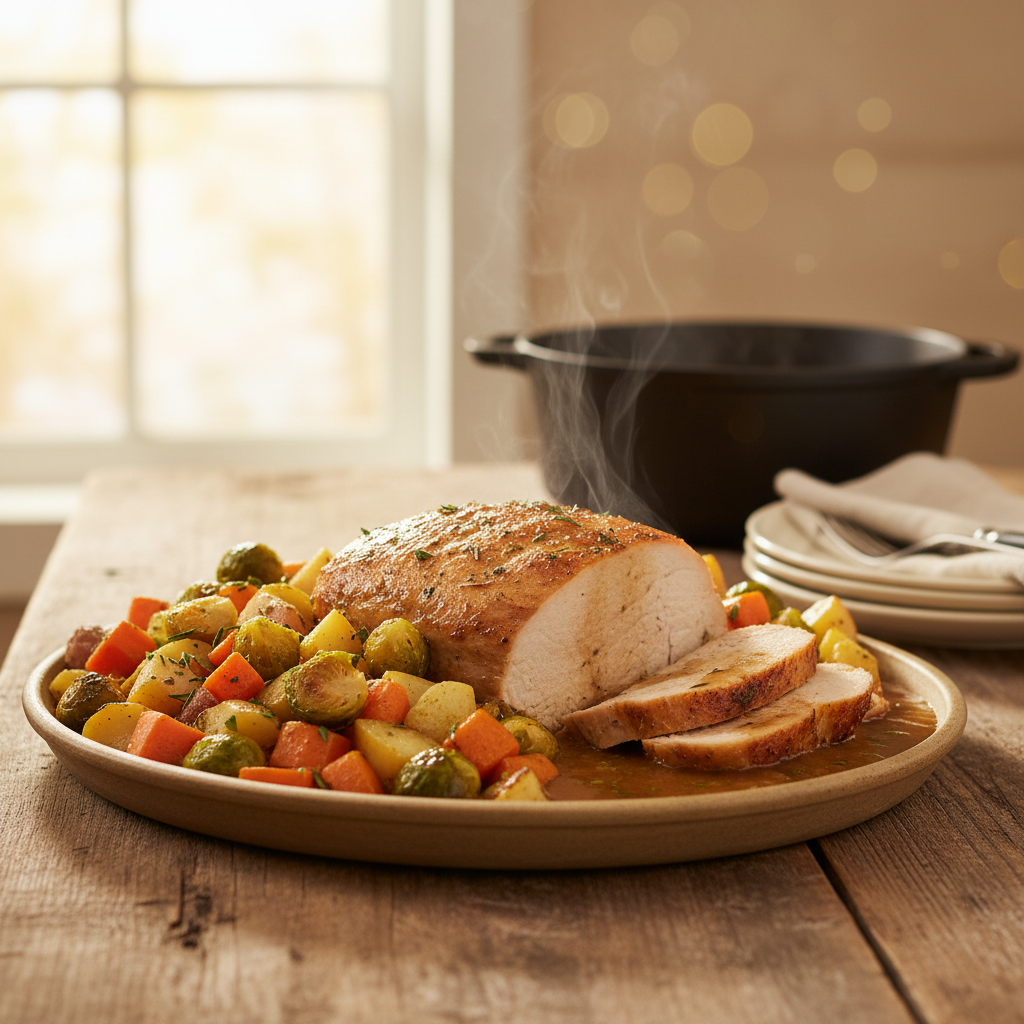Image de la recette: Rôti de dinde aux légumes