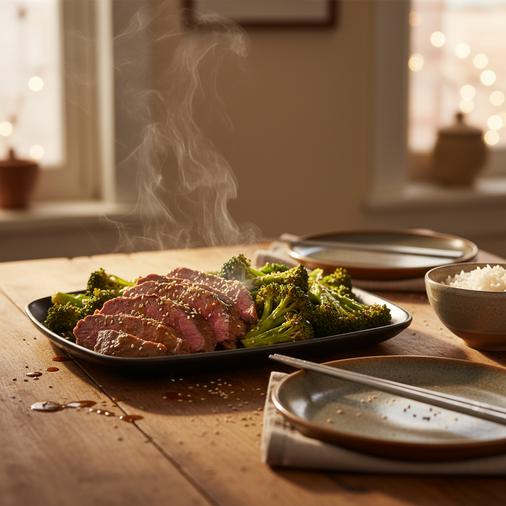 Image de la recette: Bavette asiatique et brocoli