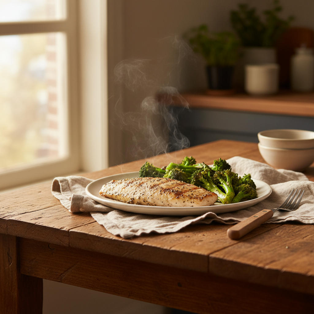 Image de la recette: Truite grillée aux brocolis