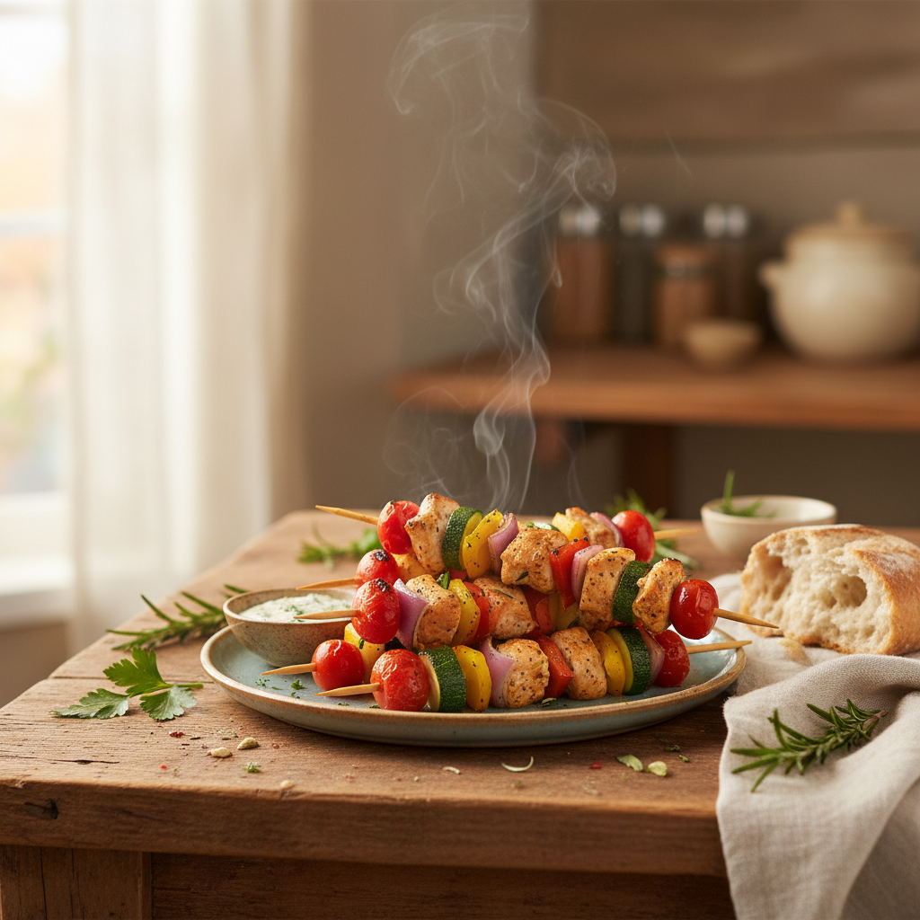 Image de la recette: Brochettes de poulet colorées