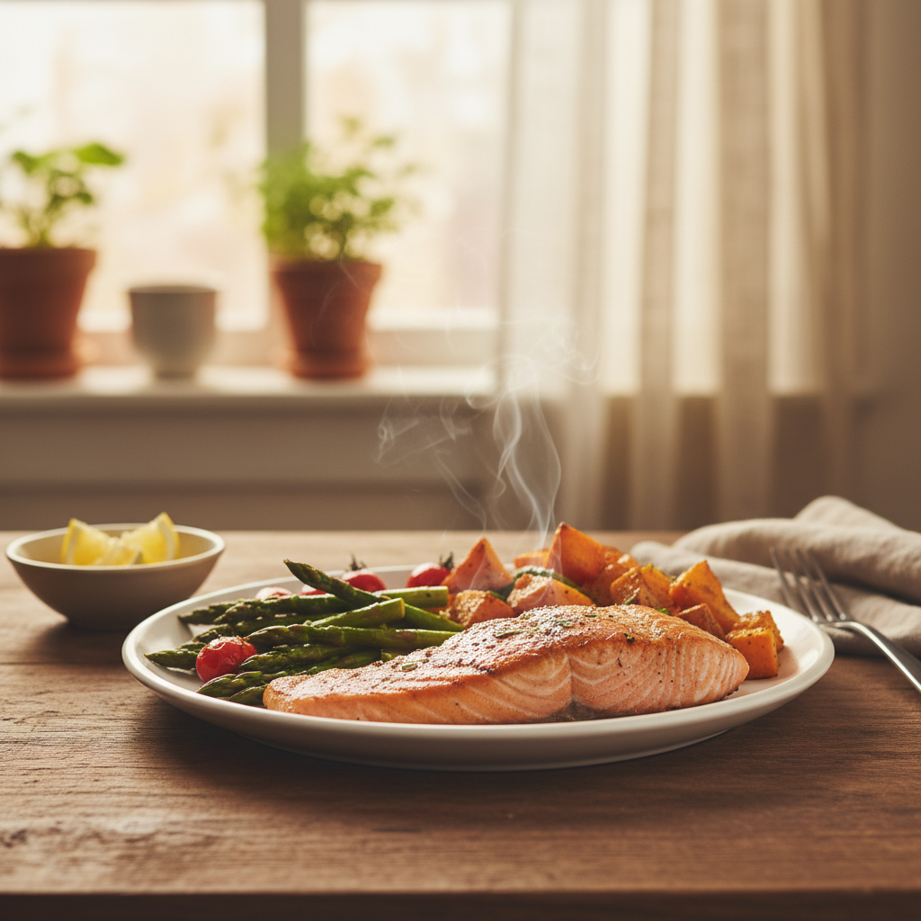 Image de la recette: Saumon grillé et patates douces