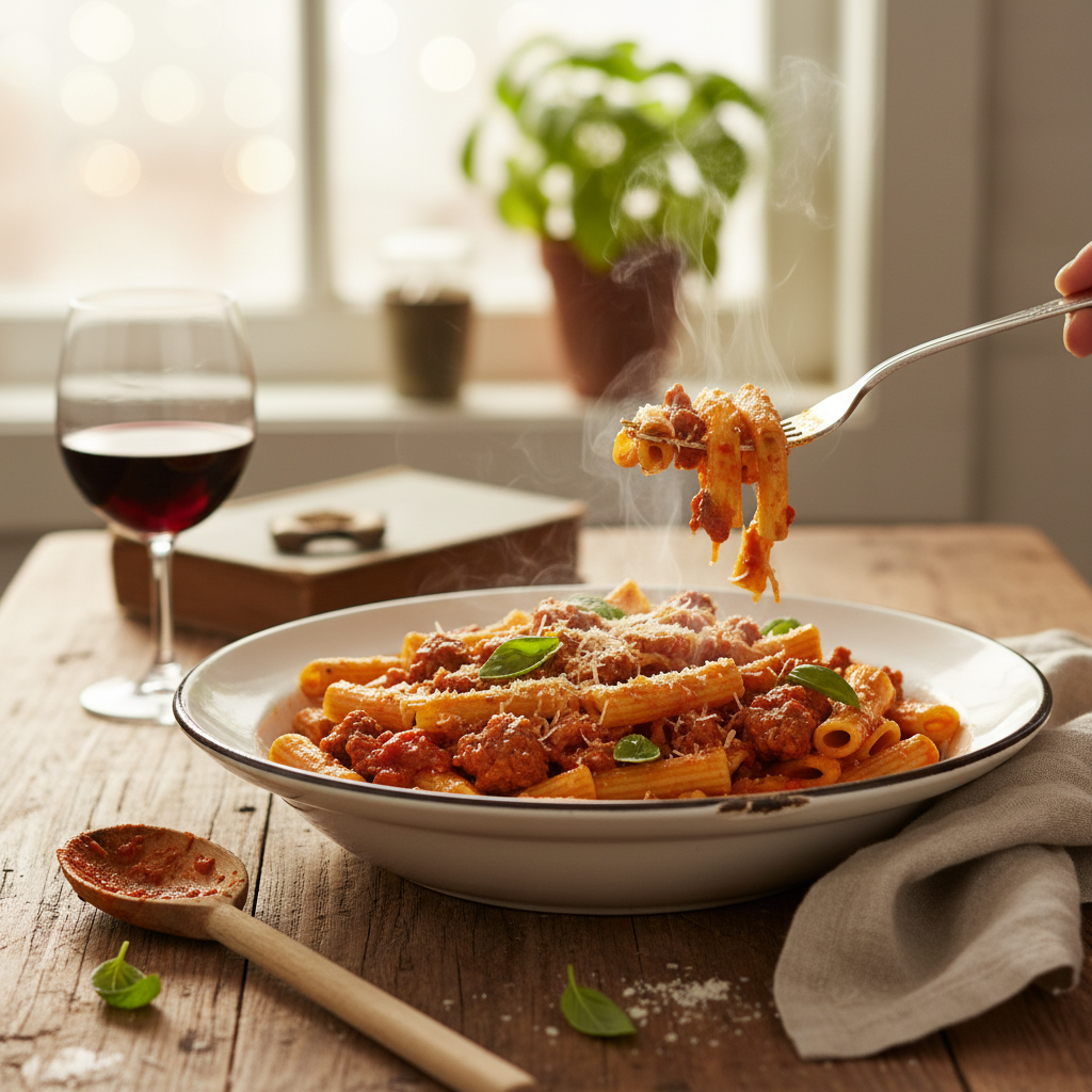 Image de la recette: Pâtes aux saucisses italiennes
