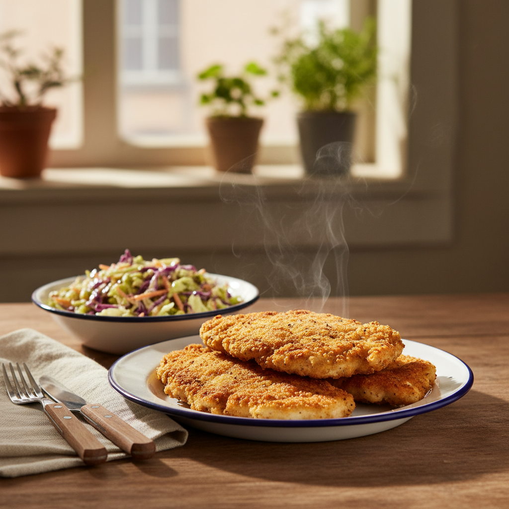 Image de la recette: Escalopes poulet panées express