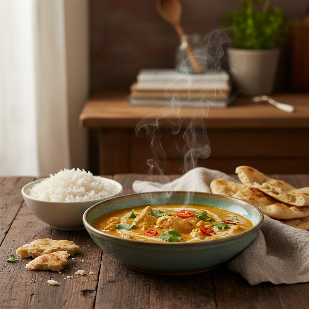 Image de la recette: Cari de poulet coco doux