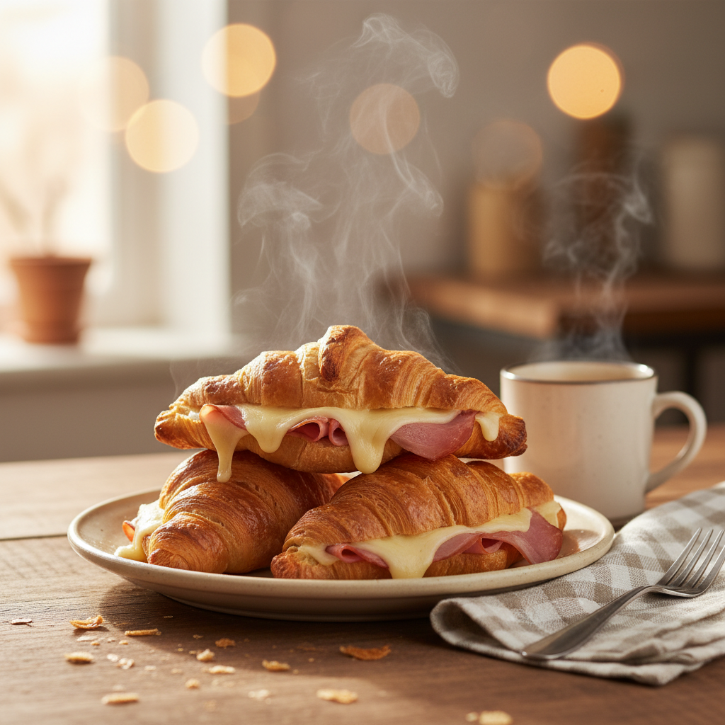 Image de la recette: Croissants jambon fromage