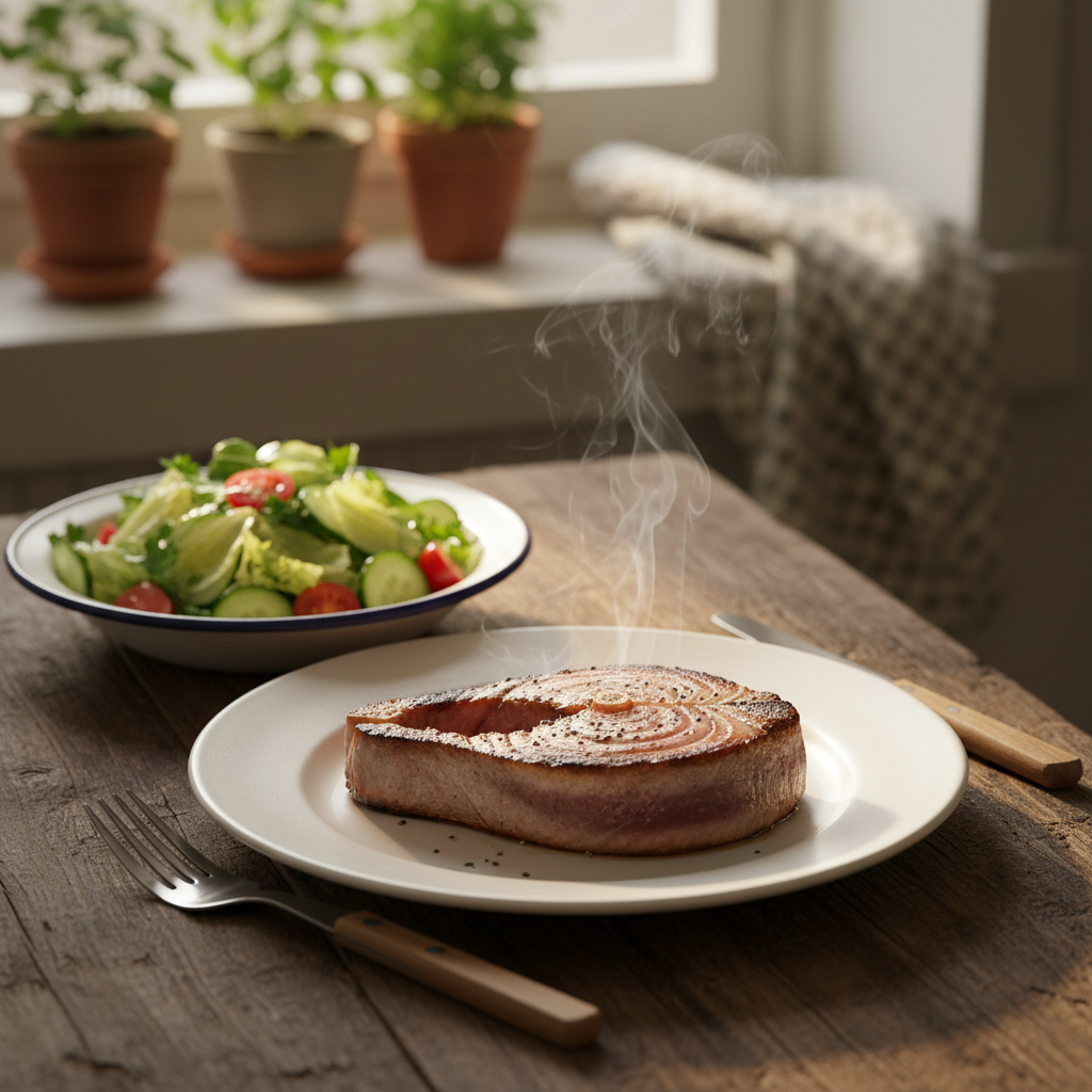 Image de la recette: Thon Saisi, Salade Fraîche