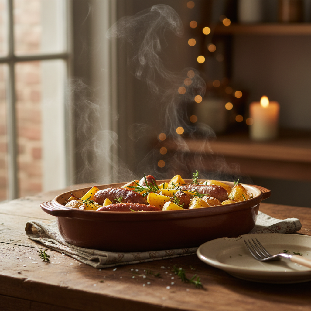 Image de la recette: Saucisses Patates au Four