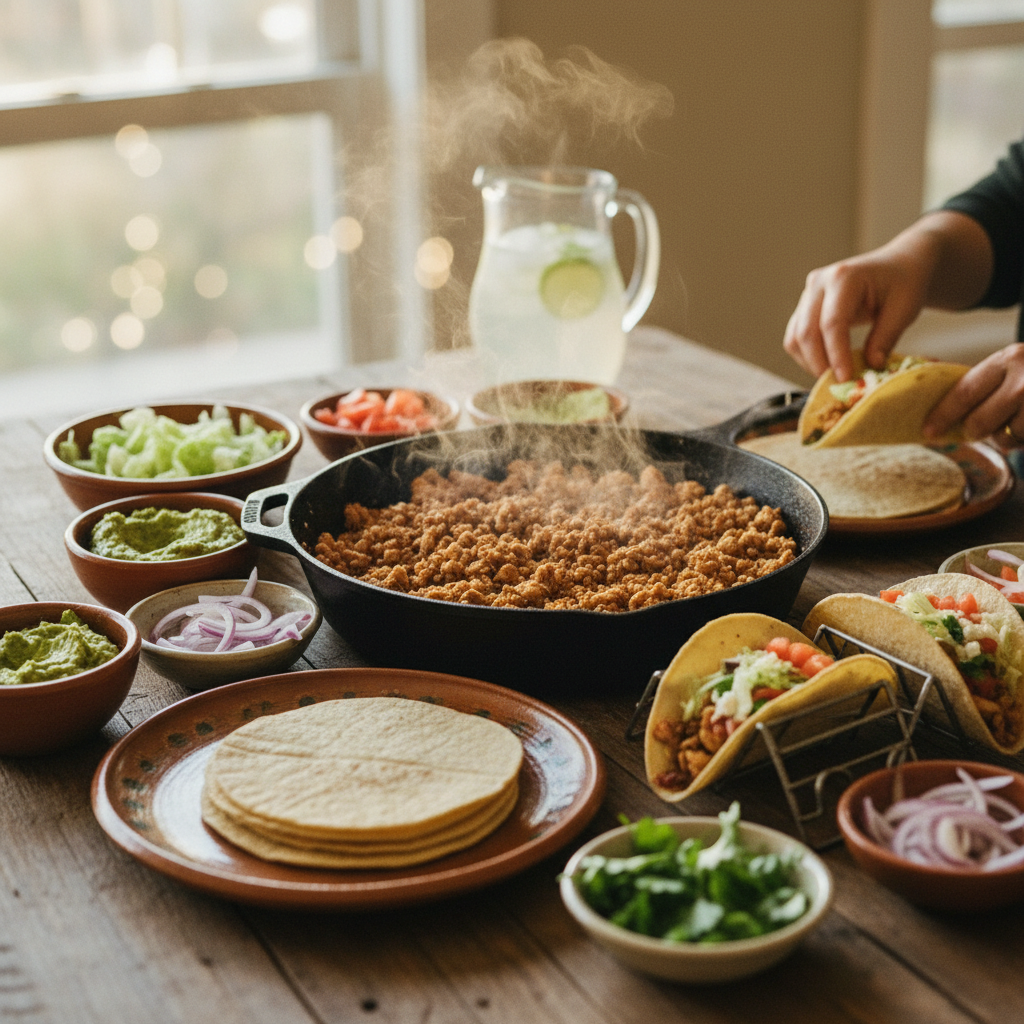 Image de la recette: Tacos au poulet haché