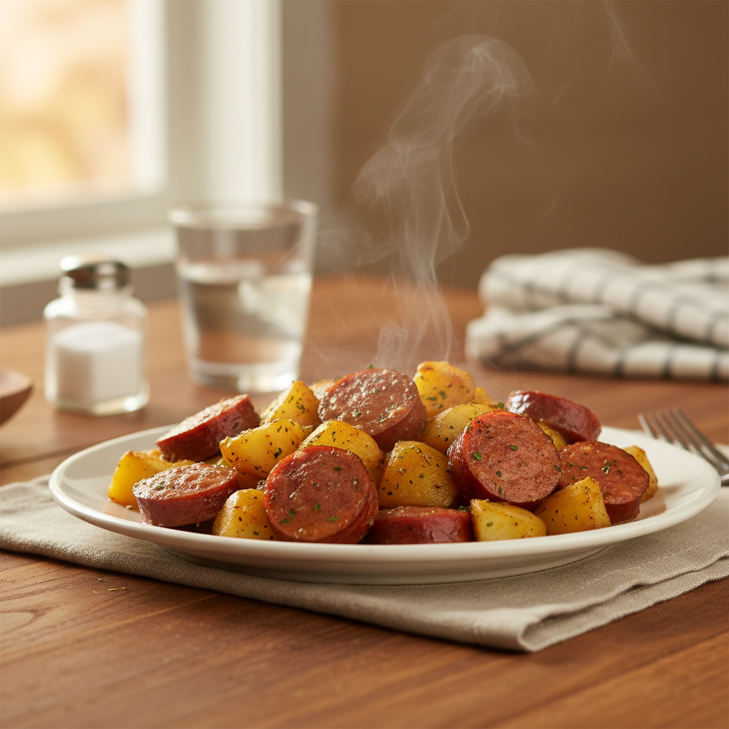 Image de la recette: Saucisses-patates du campeur