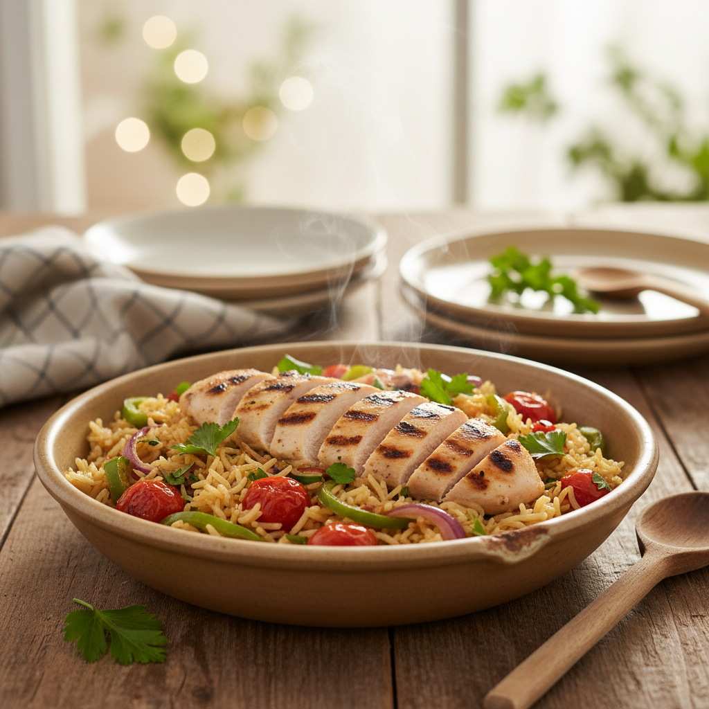 Image de la recette: Bol de poulet et riz