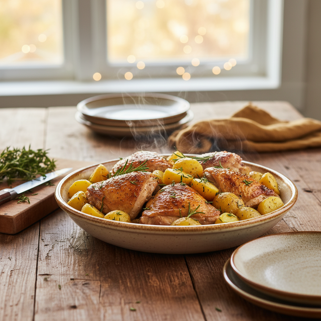 Image de la recette: Cuisses poulet aux patates
