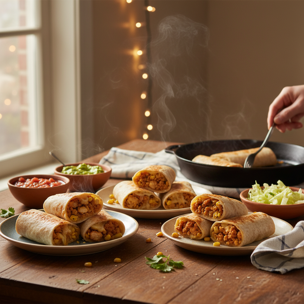 Image de la recette: Burritos poulet haché familial