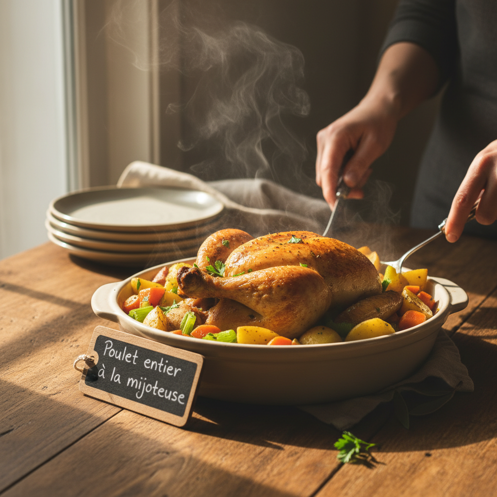 Image de la recette: Poulet entier à la mijoteuse