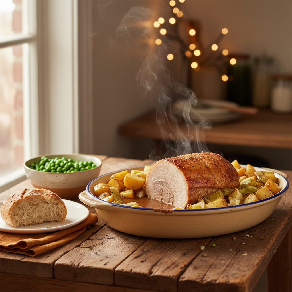 Image de la recette: Rôti de porc aux poireaux