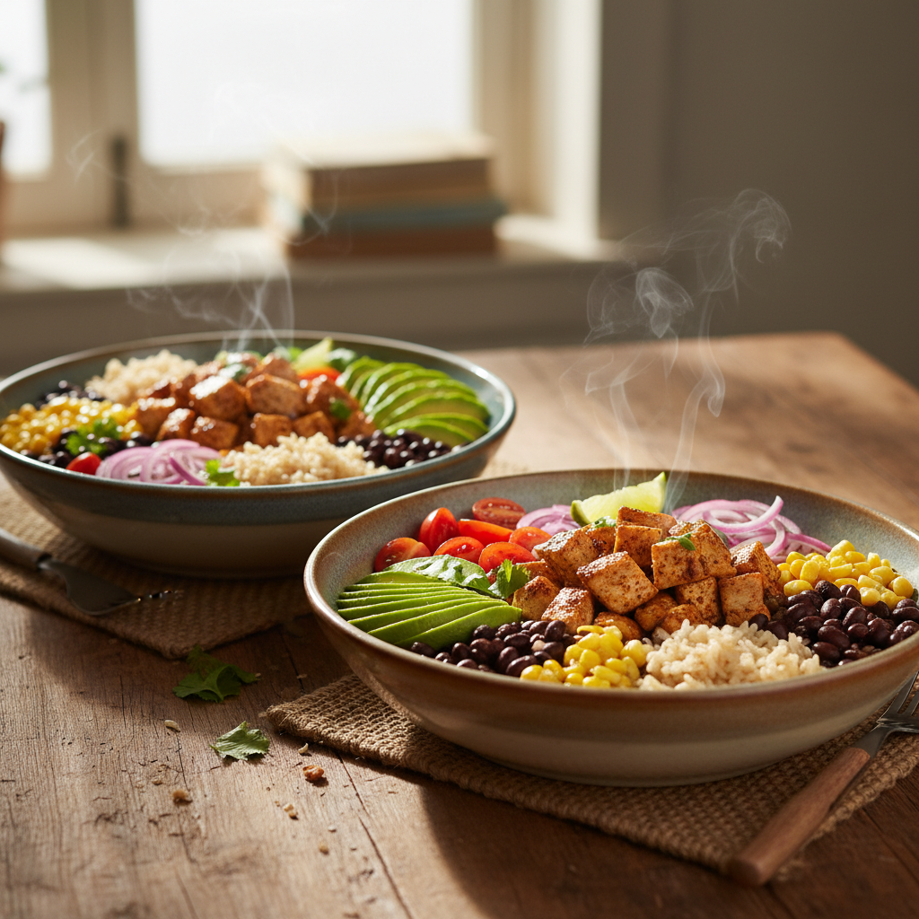 Image de la recette: Bols repas poulet avocat