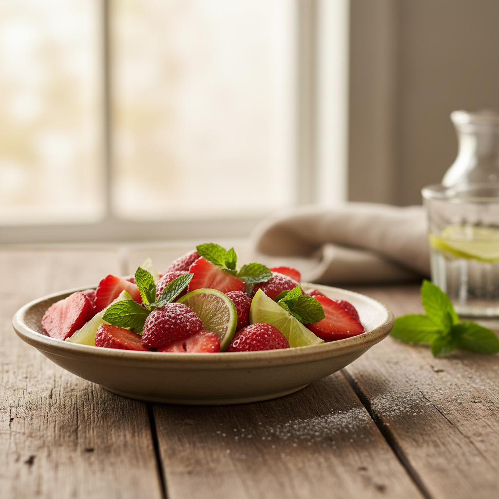 Image de la recette: Salade de fraises fraîche