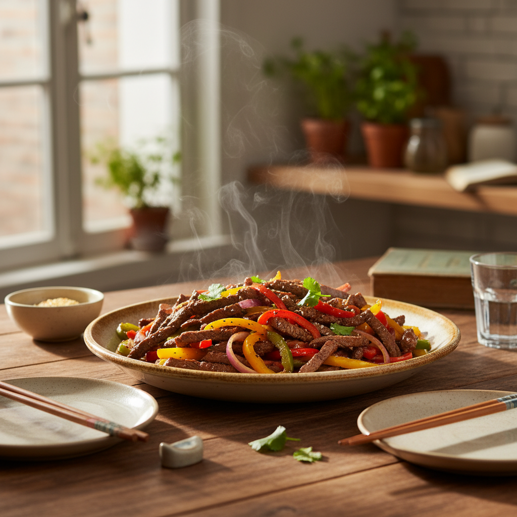 Image de la recette: Lanières de bœuf express