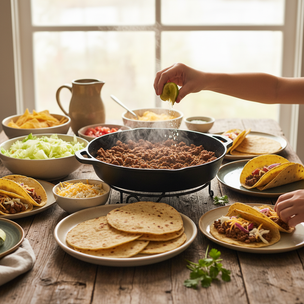 Image de la recette: Tacos bœuf haché familial