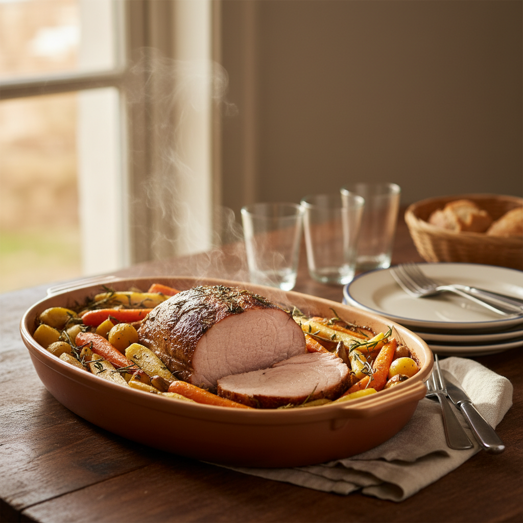 Image de la recette: Longe de porc rôtie
