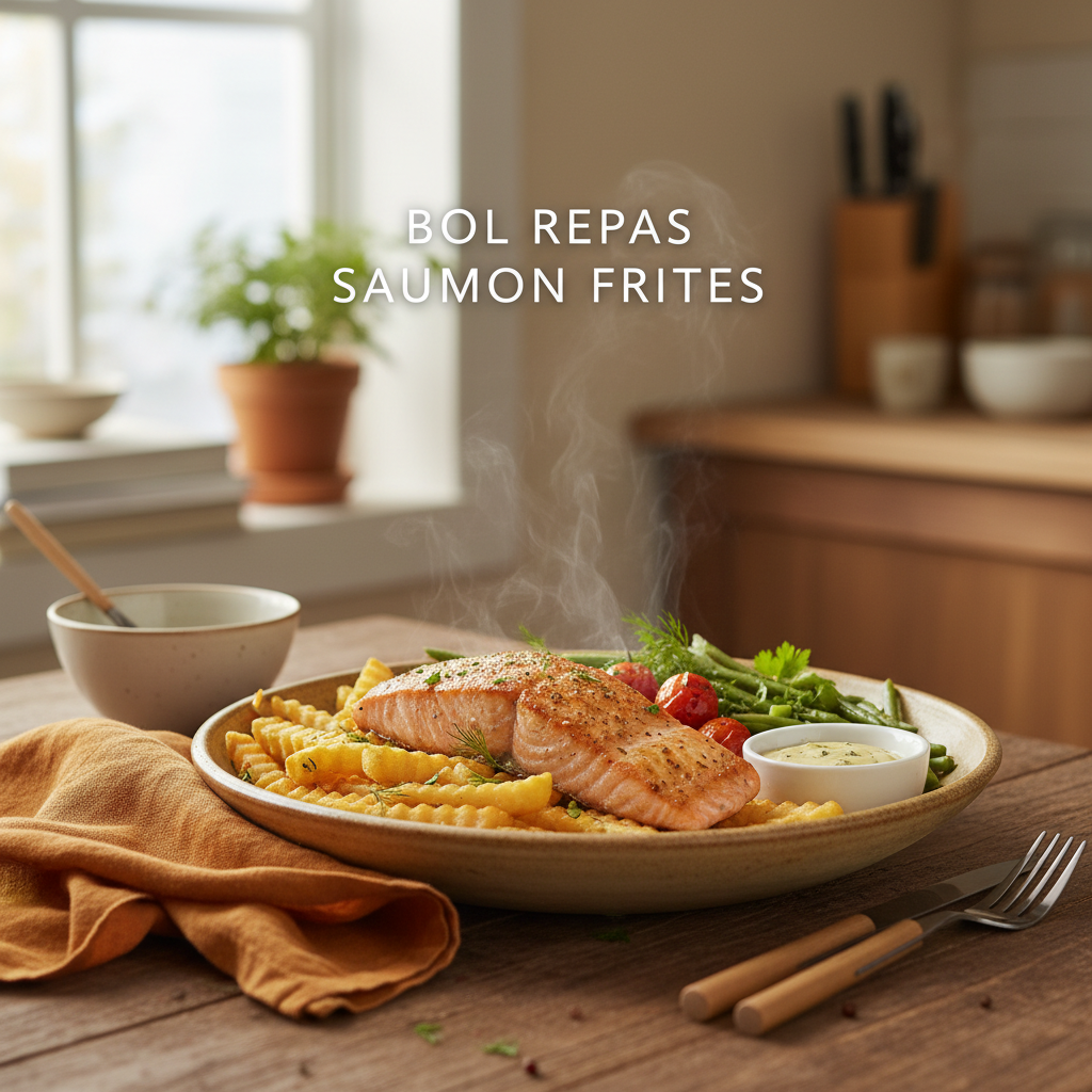 Image de la recette: Bol Repas Saumon Frites