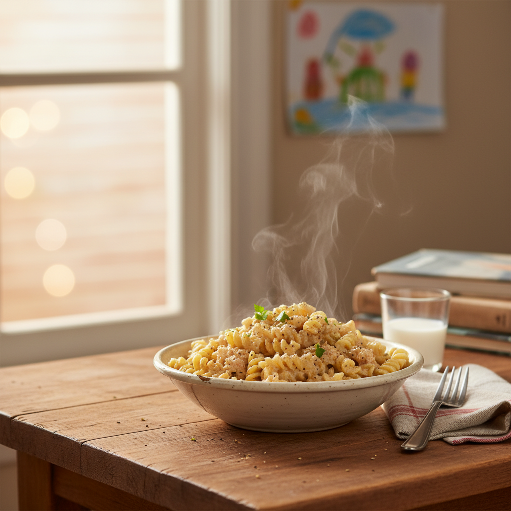 Image de la recette: Pâtes crémeuses au thon