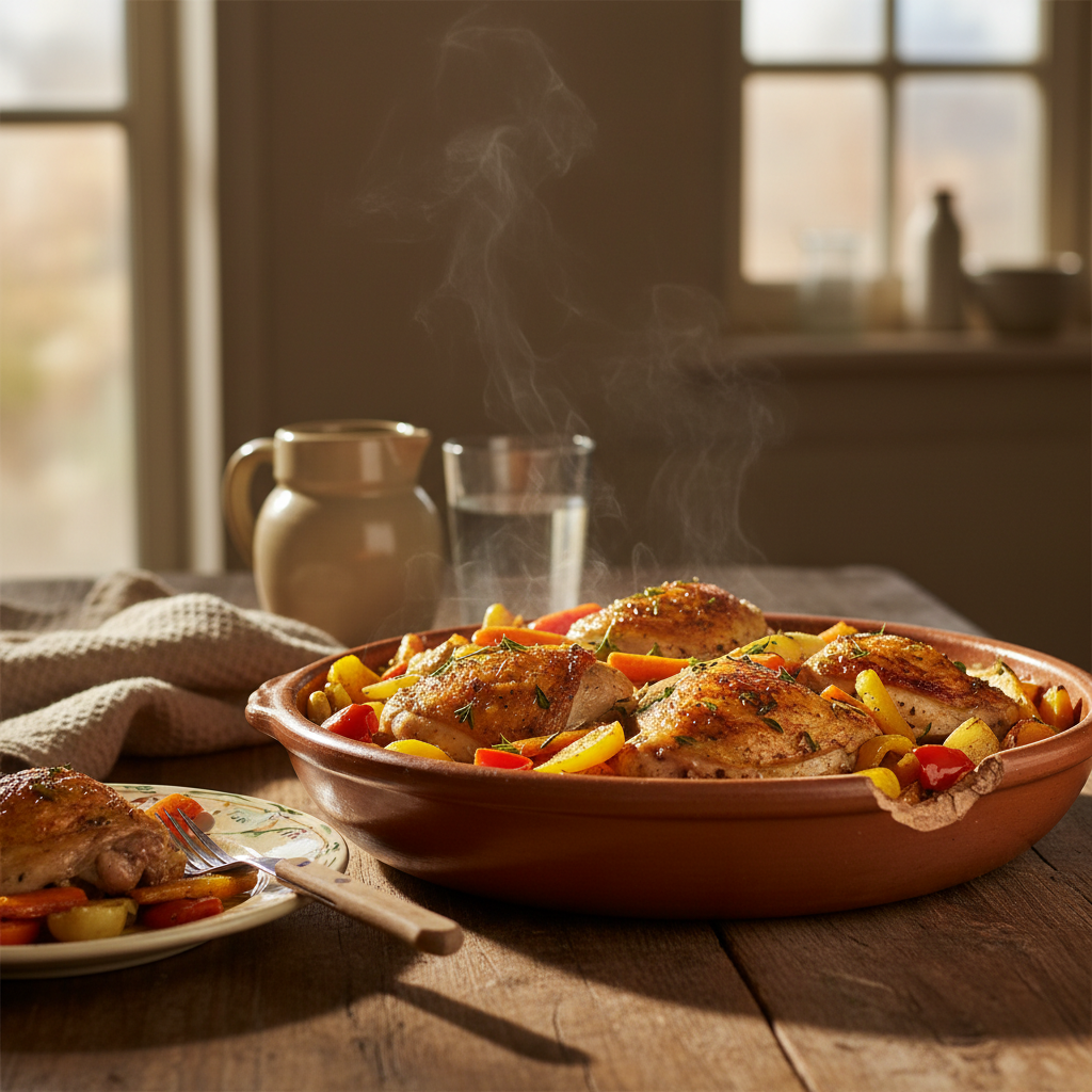 Image de la recette: Poulet aux légumes rôtis