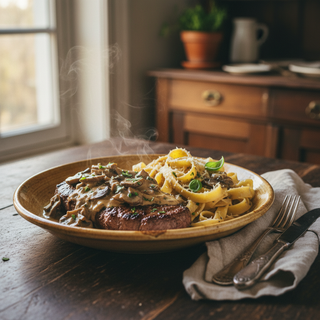Image de la recette: Bifteck aux champignons