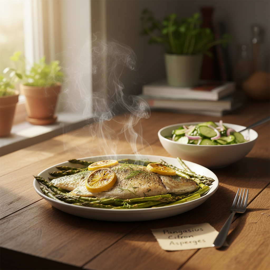 Image de la recette: Pangasius citron asperges