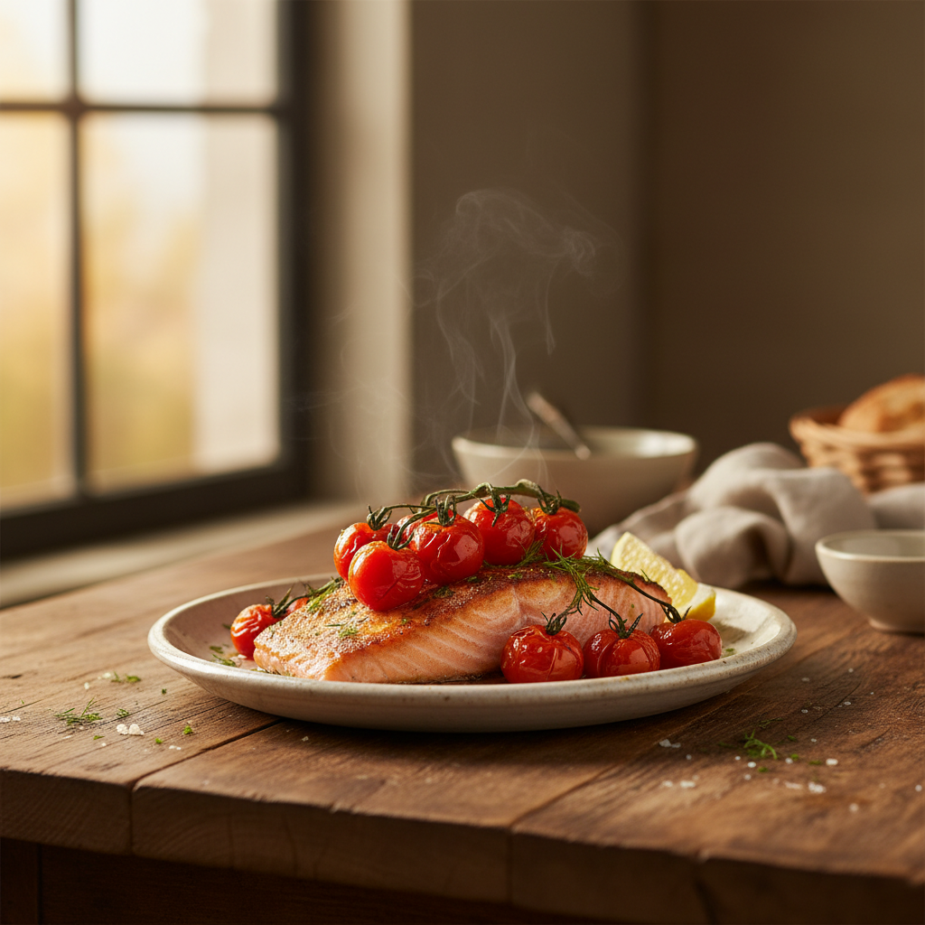 Image de la recette: Saumon aux tomates fraîches