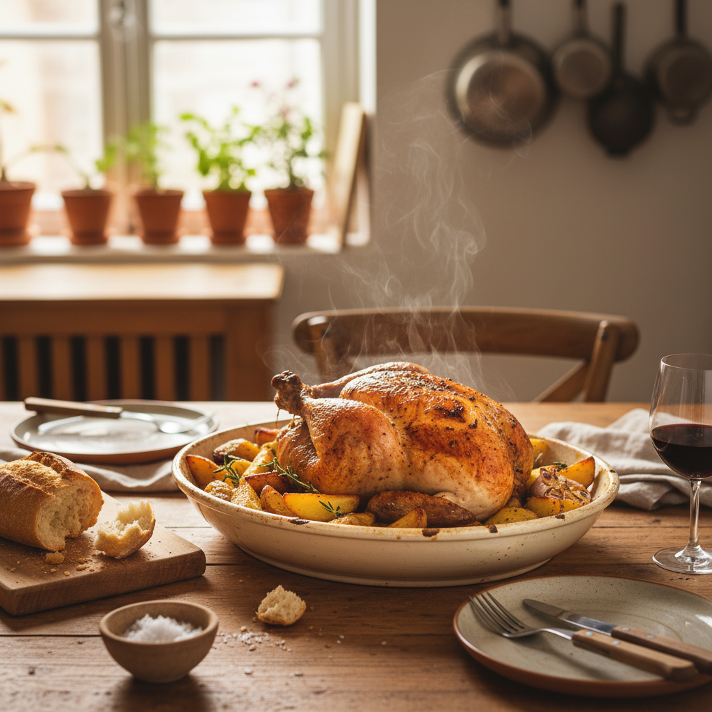 Image de la recette: Poulet rôti aux patates