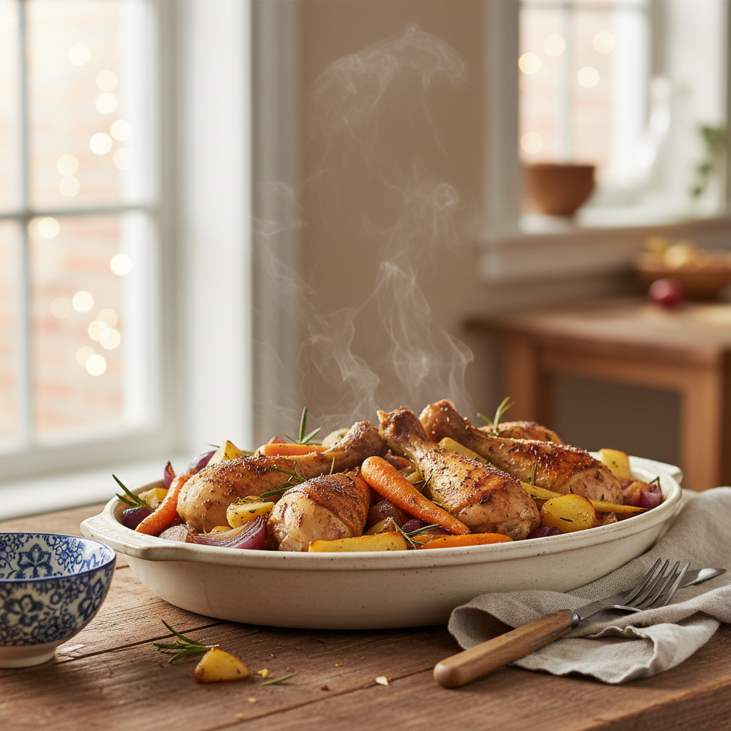 Image de la recette: Pilons poulet aux légumes